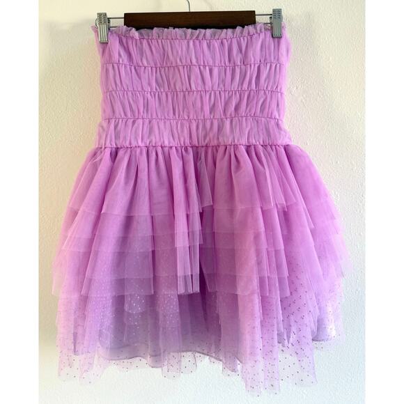 LoveShackFancy NWT Pink Purple Faron Tiered Bow Tulle Ballerina Mini Dress 4 - Picture 9 of 16
